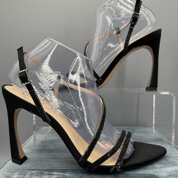 NEW Jessica Simpson Pyine 2 High Heels Black Size 9.5 - Picture 1 of 13